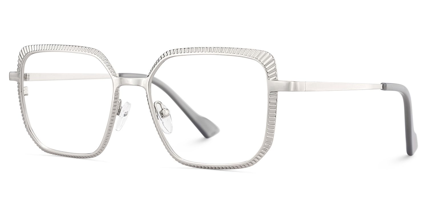 Maverick Silber Quadratisch Metall Brille4
