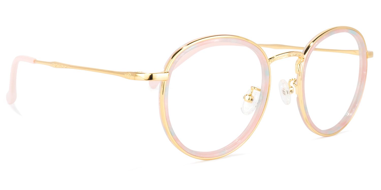 Yahya Rosa-Gold Rund Brille2