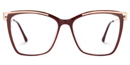Matia Dunkelrot Quadratisch Brille0