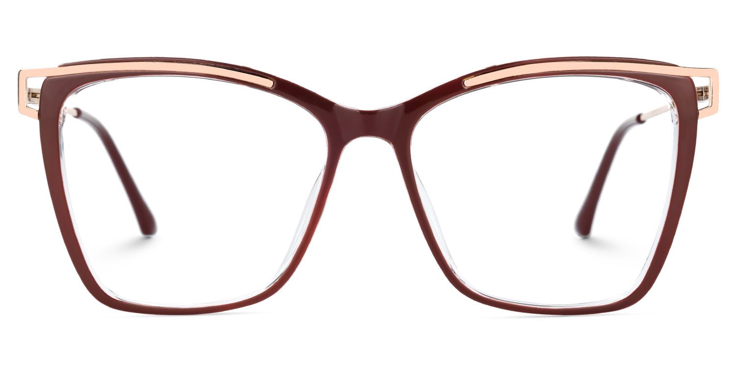 Matia Dunkelrot Quadratisch Brille0
