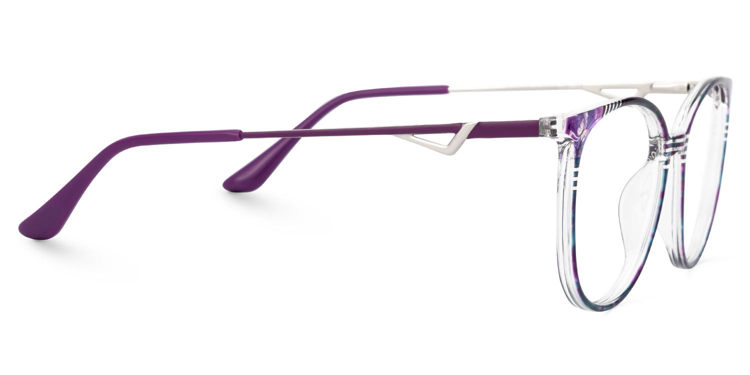 Babbage Blumendruck-Lila Rund Brille5