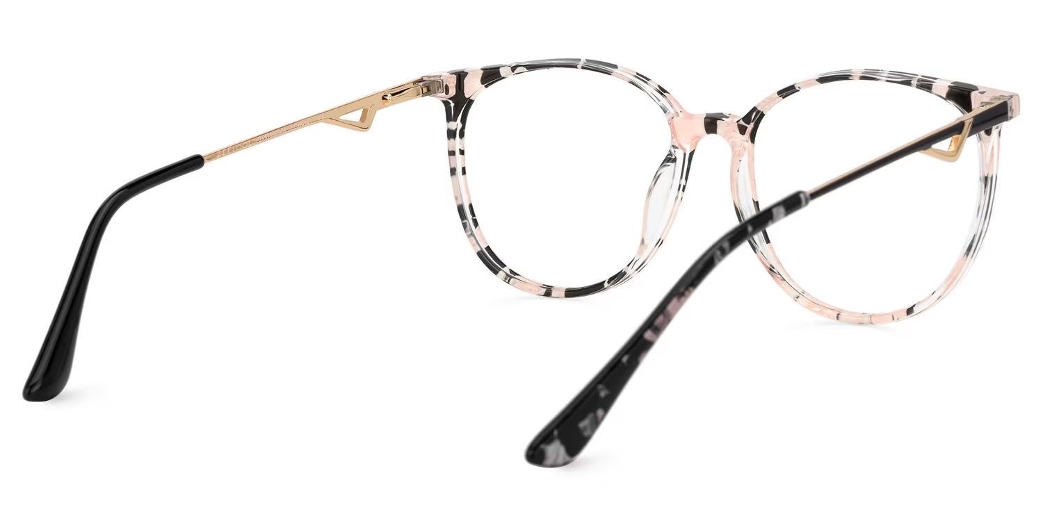 Babbage Blumendruck-Rosa Rund Brille3