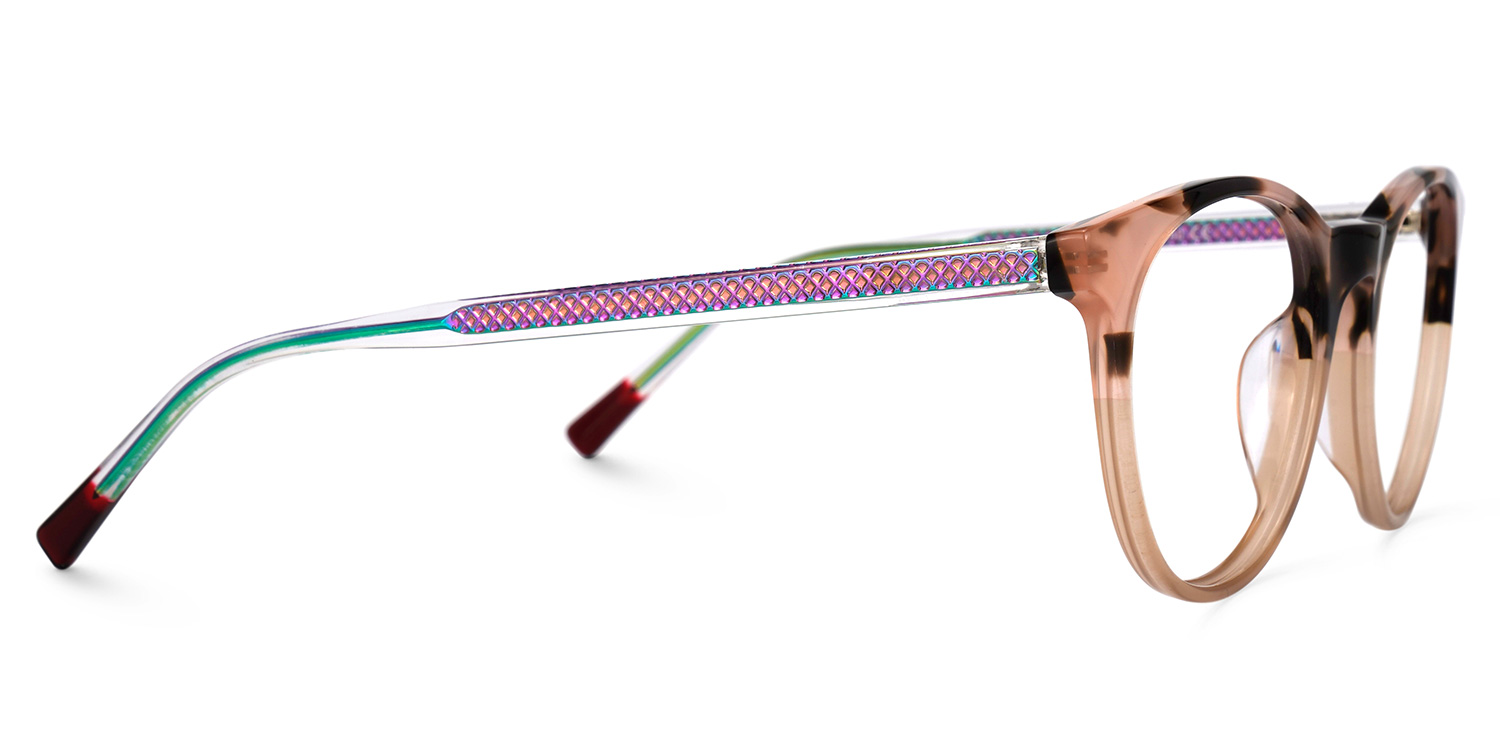 Necho Orange-Tortoise Rund Brille2