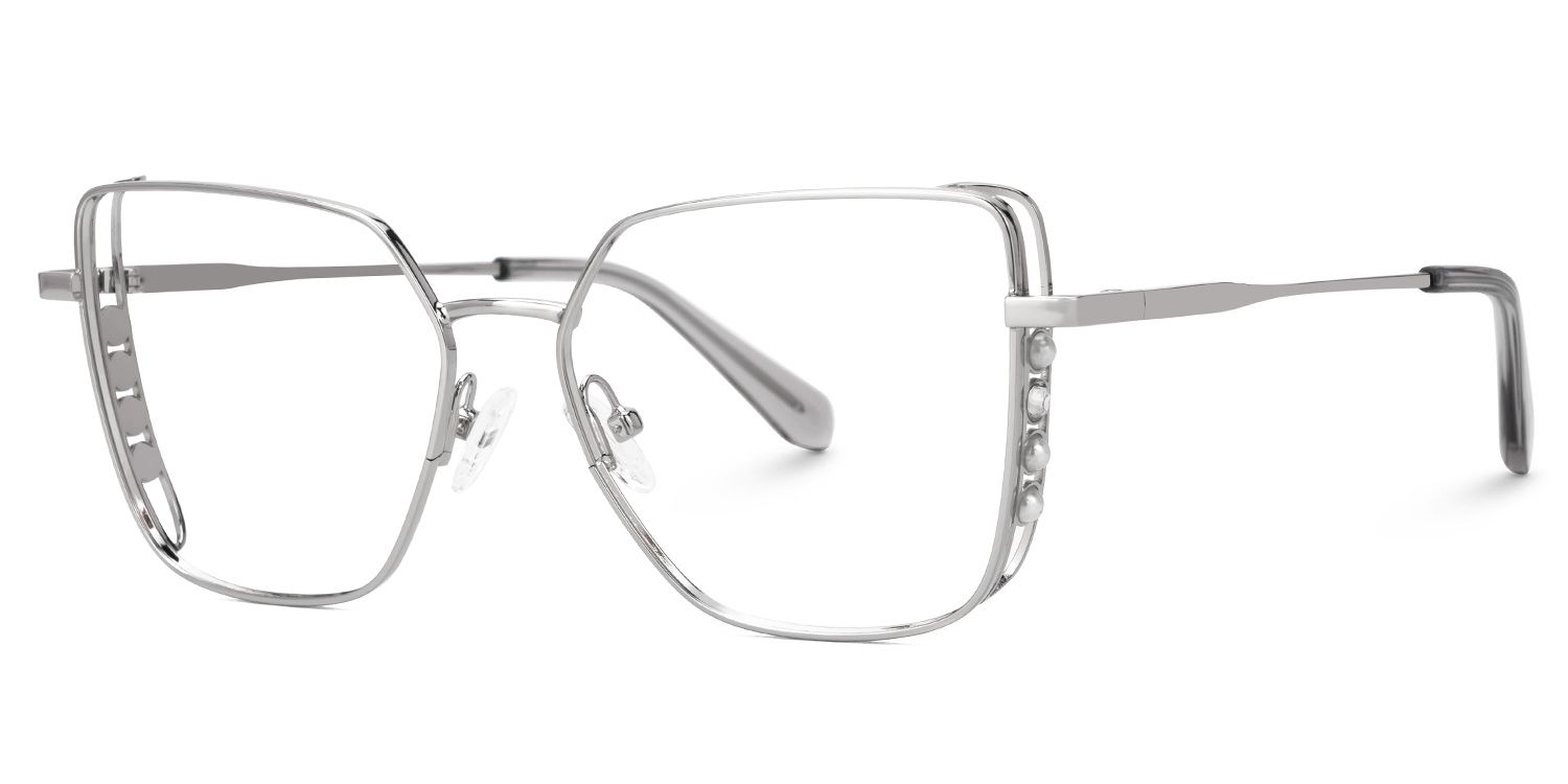 Jamison Silber Quadratisch Brille1