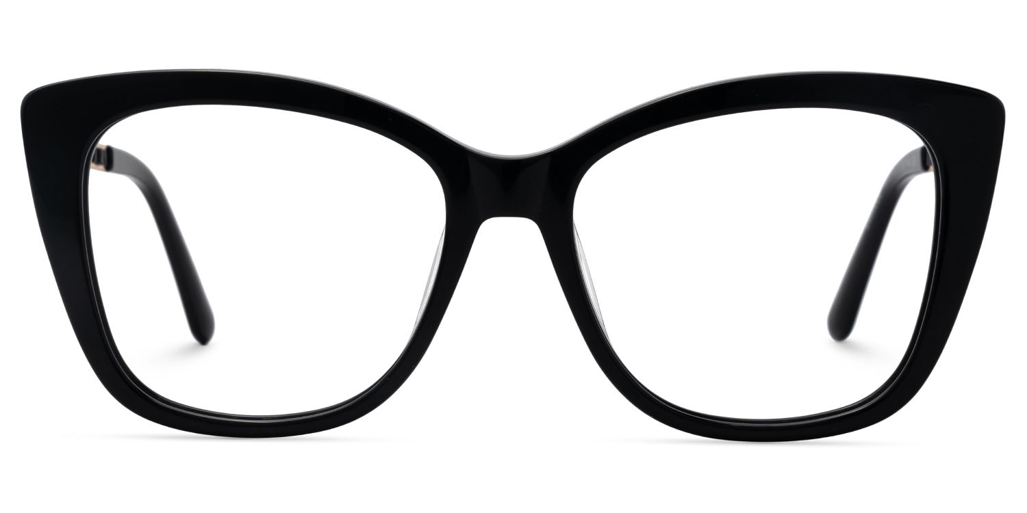 Deangela Schwarz Cateye Gemischte-Materialien Brille2