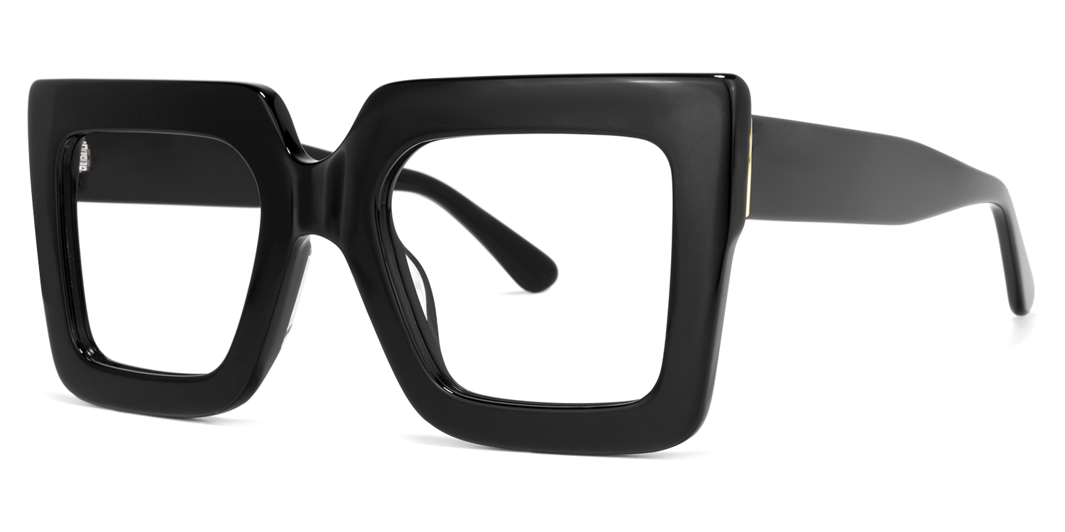 Brandon Schwarz Quadratische Brille1