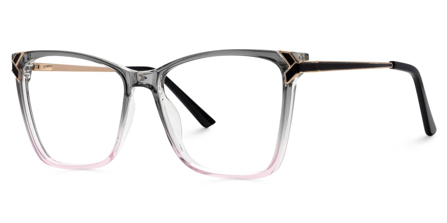 Tricee Grau-Rosa Quadratisch Gemischte-Materialien Brille1