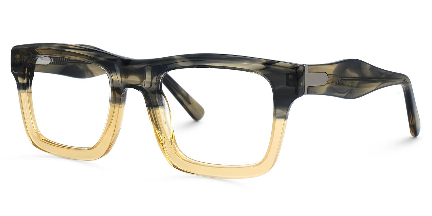 Hayden Braun Grün Rechteckige Brille1