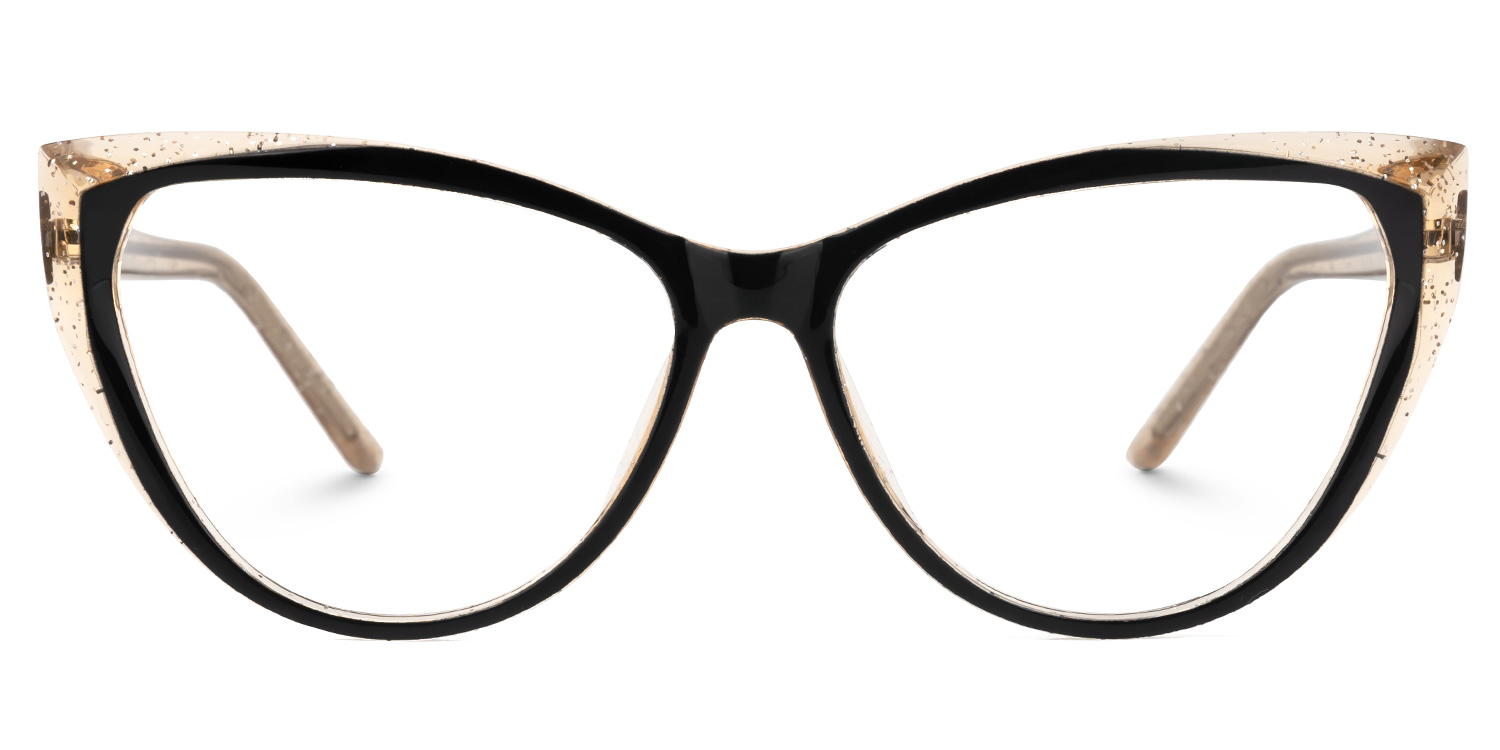 Eniola Gold Schwarz Cateye Brille0