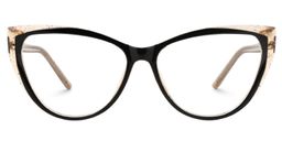 Eniola Gold Schwarz Cateye Brille0