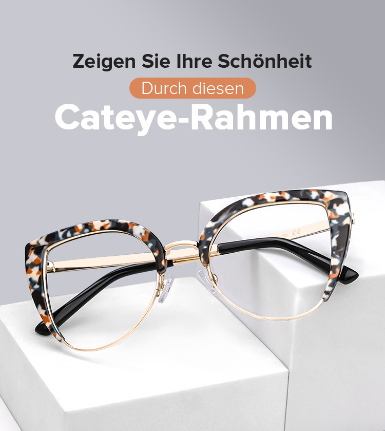 Brewer Schwarz-Tortoise Cateye Brille