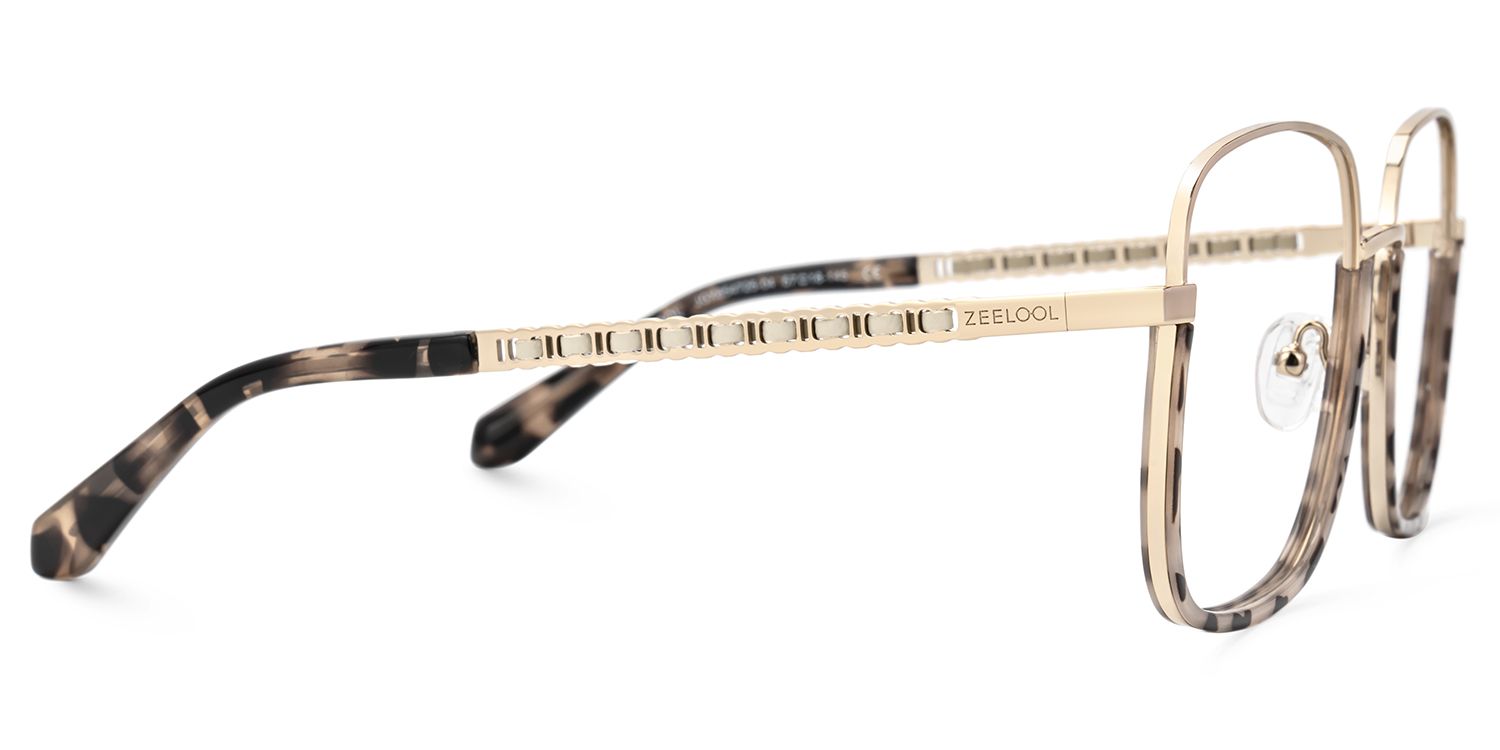 Perfecta Braun-Tortoise Quadratisch Gemischte-Materialien Brille3