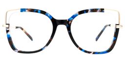 Julina Blumendruck-Blau Cateye Brille0