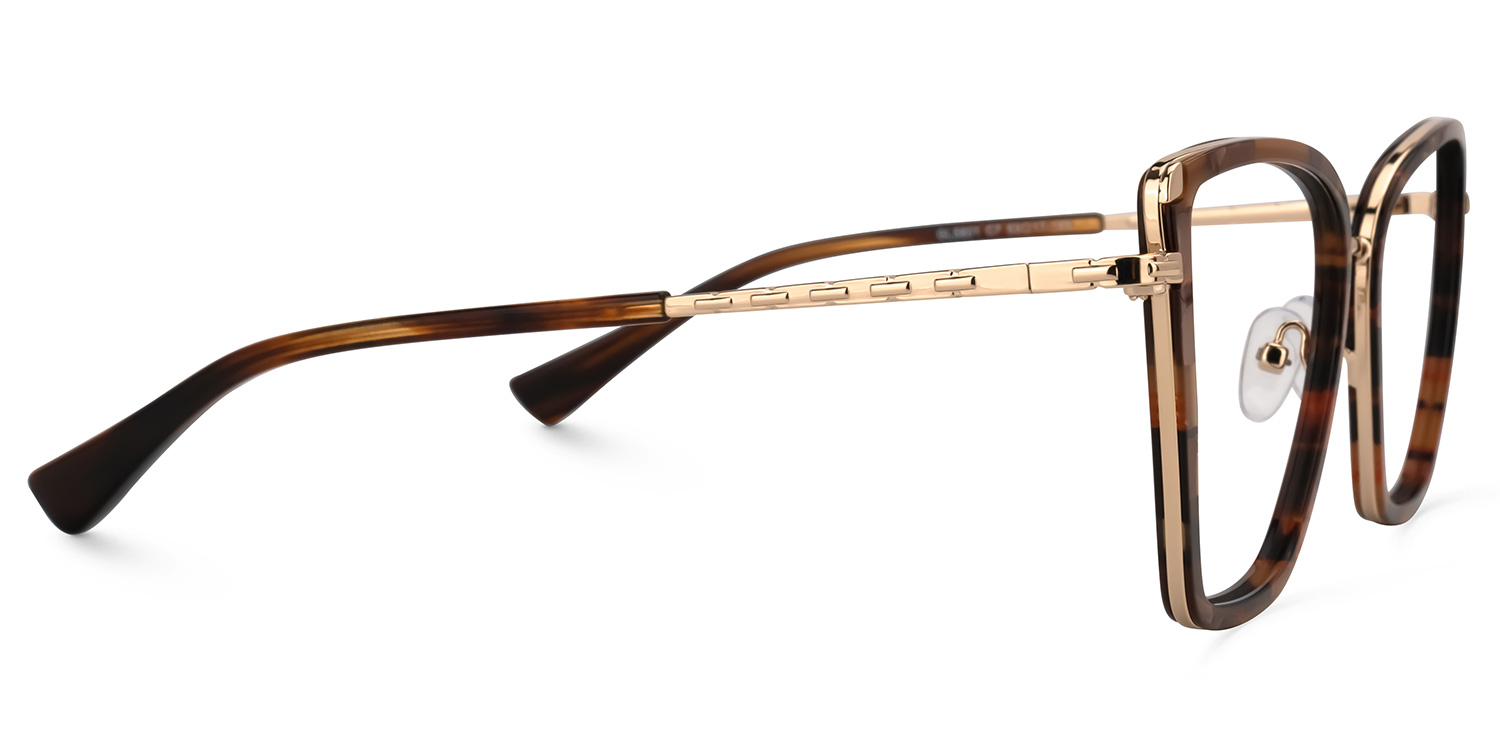 Asser Blumendruck-Braun Cateye Brille3