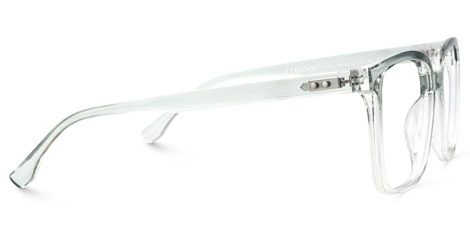 Elihu Grün Klar Quadratisch Brille2