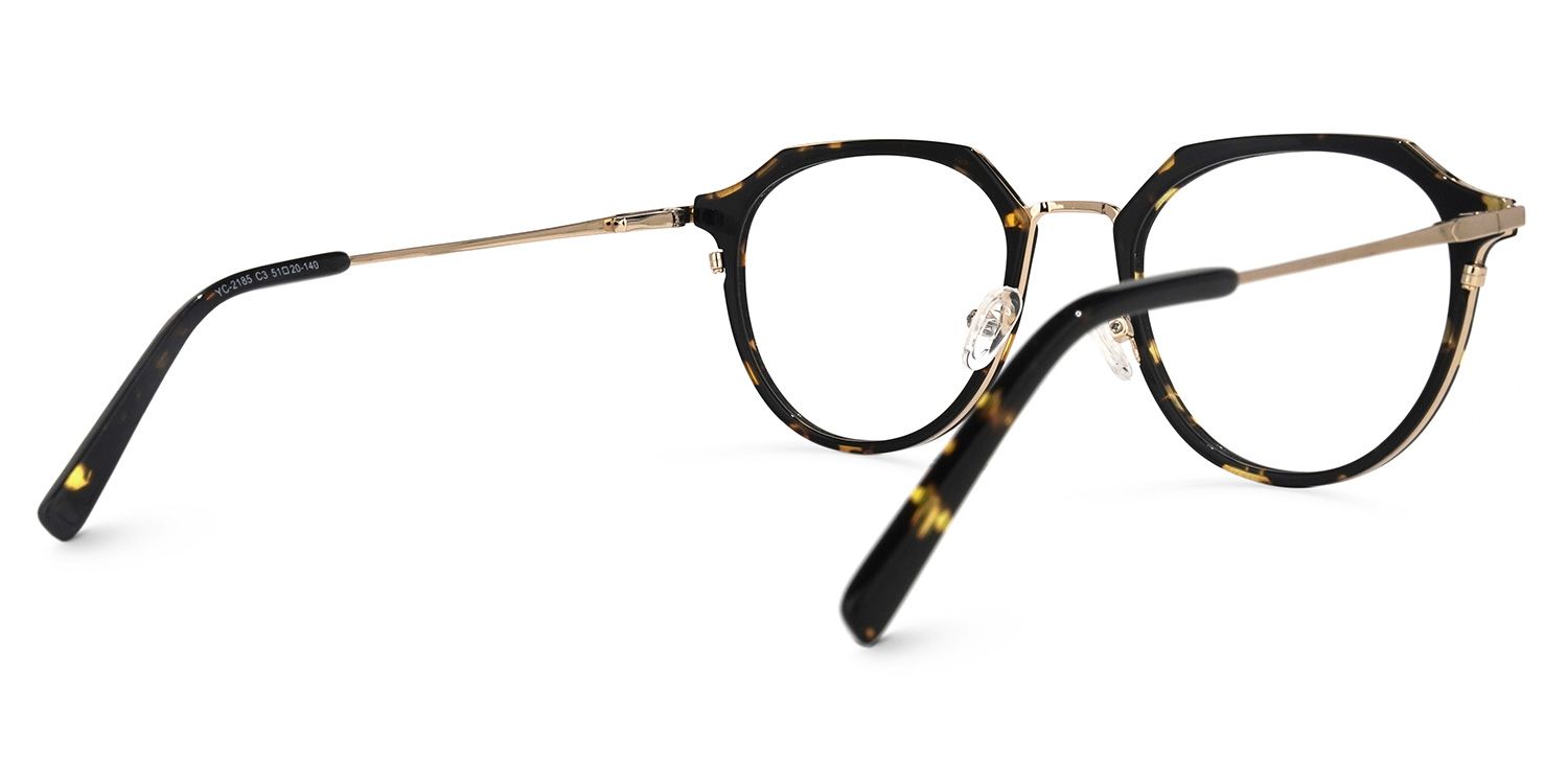 Gage Gelb-Tortoise Rund Brille2