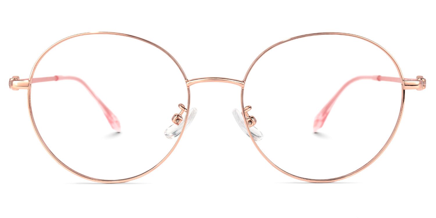 Pheobe Rosa-Gold Rund Brille0
