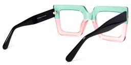 Brandon Grün Rosa Quadratisch Brille4
