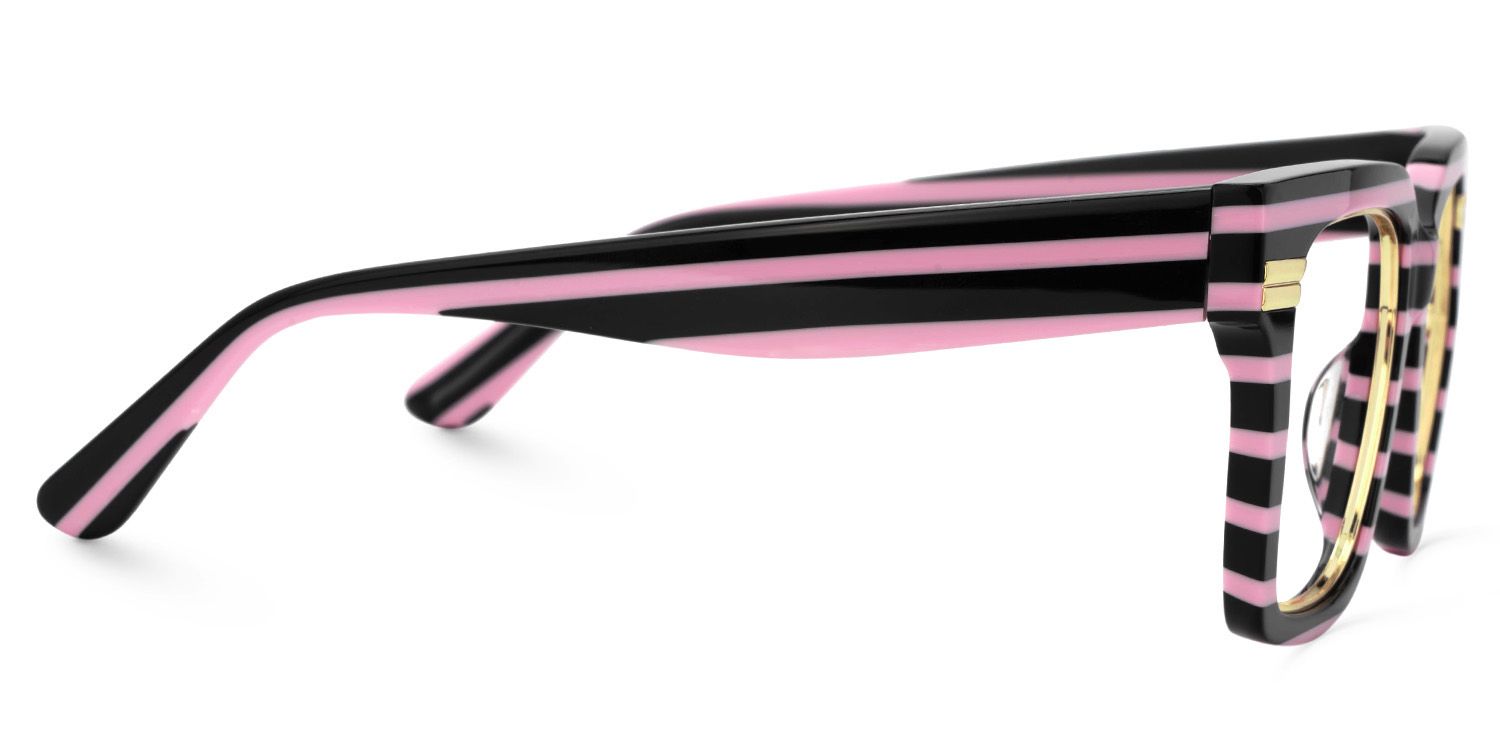 Taylor Schwarz-Rosa Quadratisch Gemischte Materialien Brille4