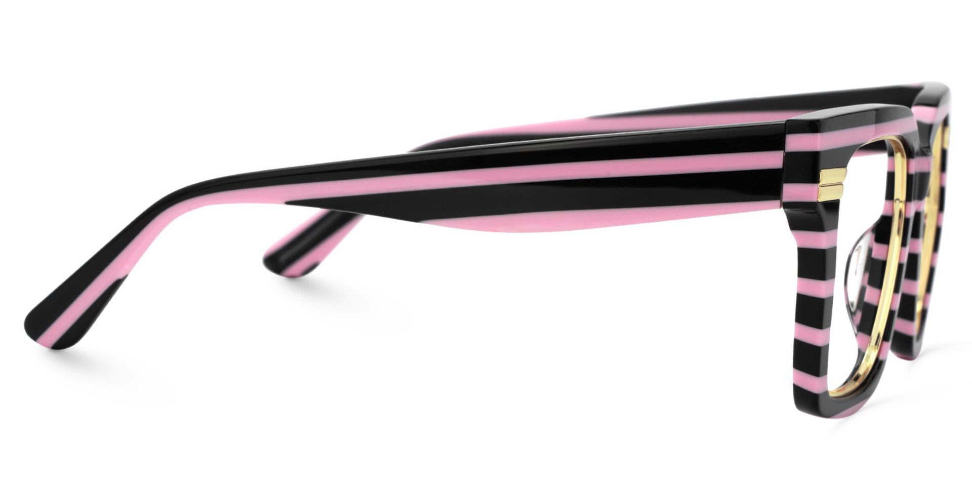 Taylor Schwarz-Rosa Quadratisch Gemischte Materialien Brille4