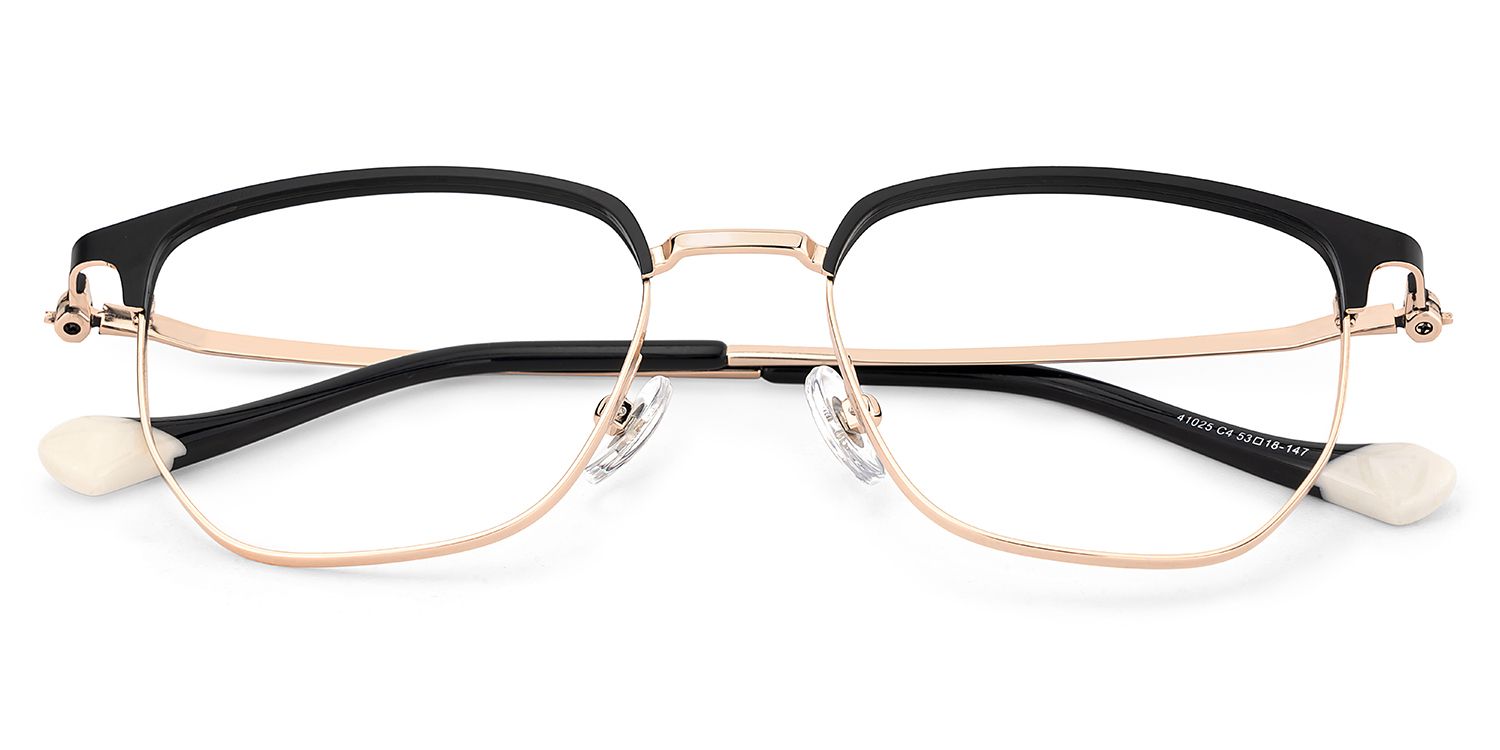 Orpah Schwarz Browline Metall Brille1