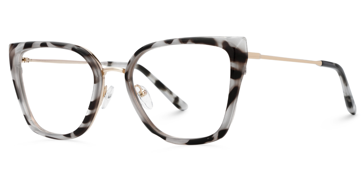 Martine Schwarz-Tortoise Quadratisch Brille1