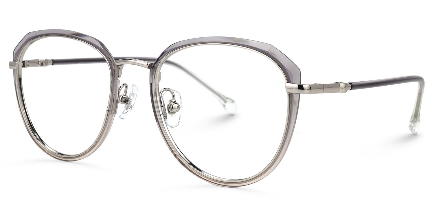 Louella Grau Rund Brille1