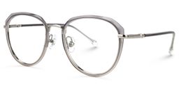 Louella Grau Rund Brille1