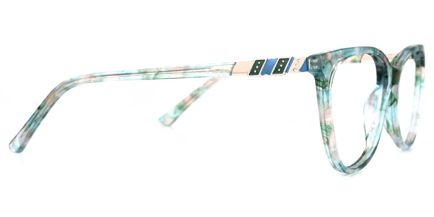 Gayla Blumendruck-Grün Cateye Brille3