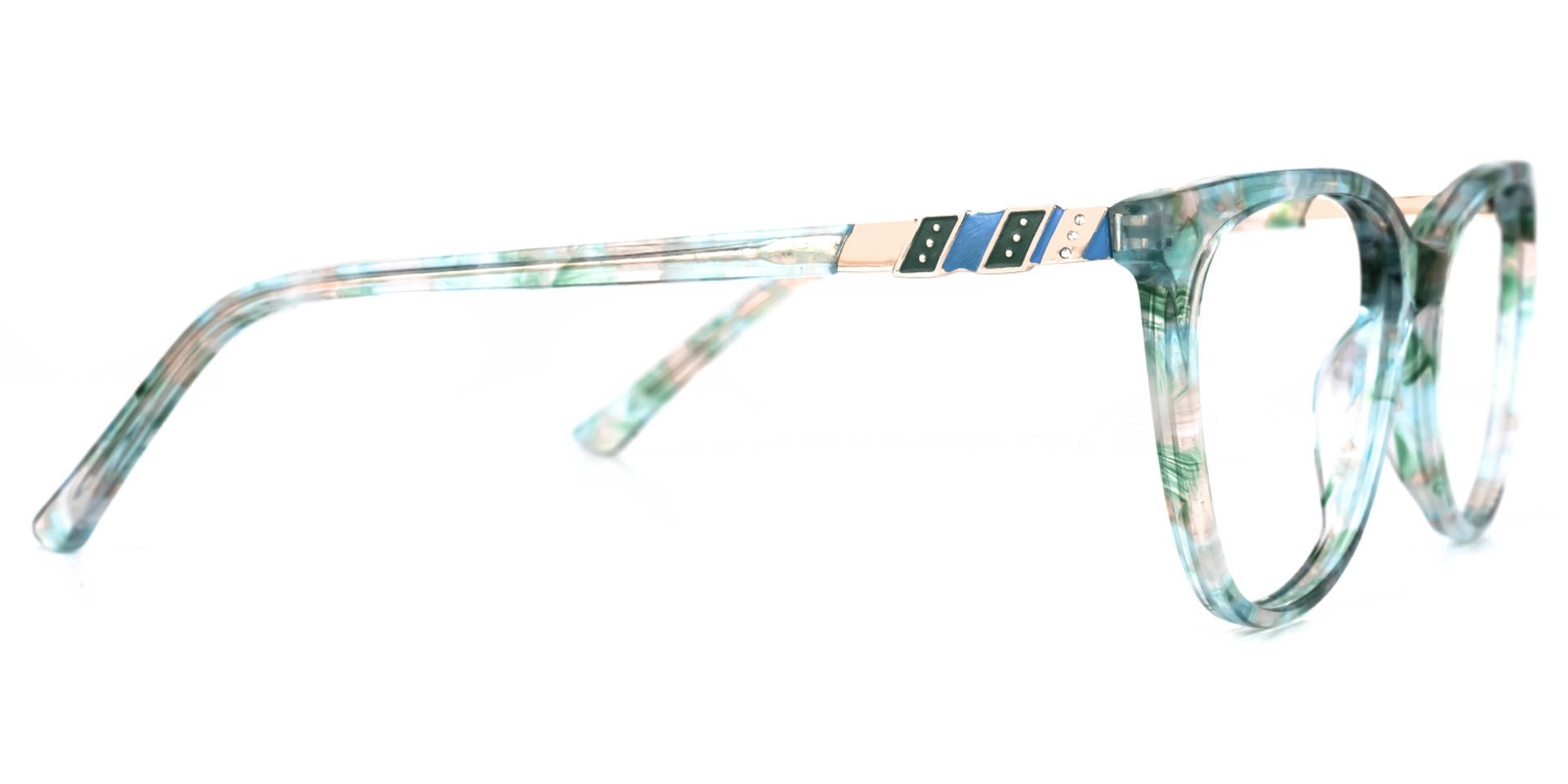 Gayla Blumendruck-Grün Cateye Brille3