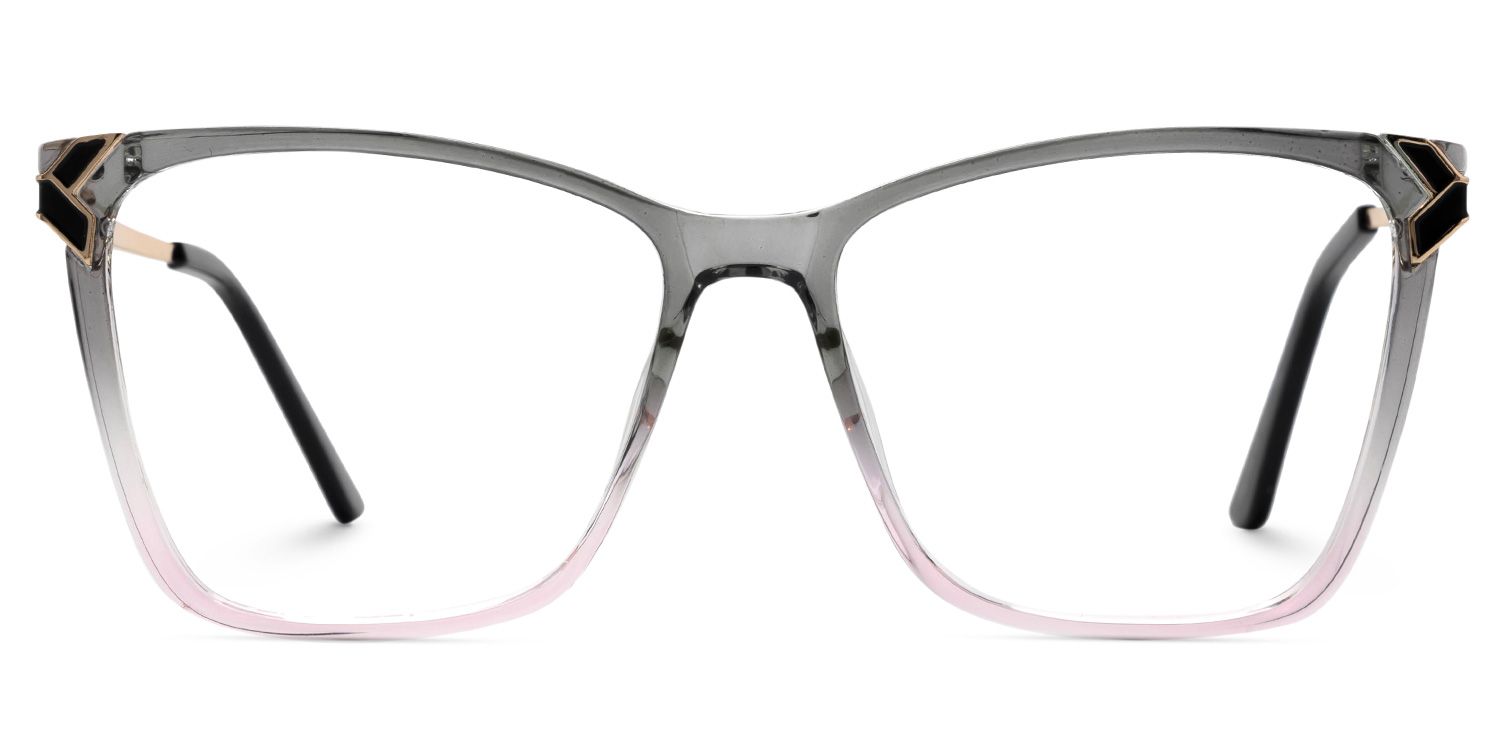 Tricee Grau-Rosa Quadratisch Gemischte-Materialien Brille0