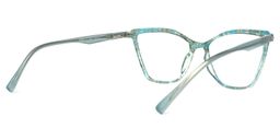 Fearghus Blumendruck-Blau Cateye Brille2