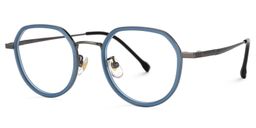 Niahm Blau Geometrisch Brille1