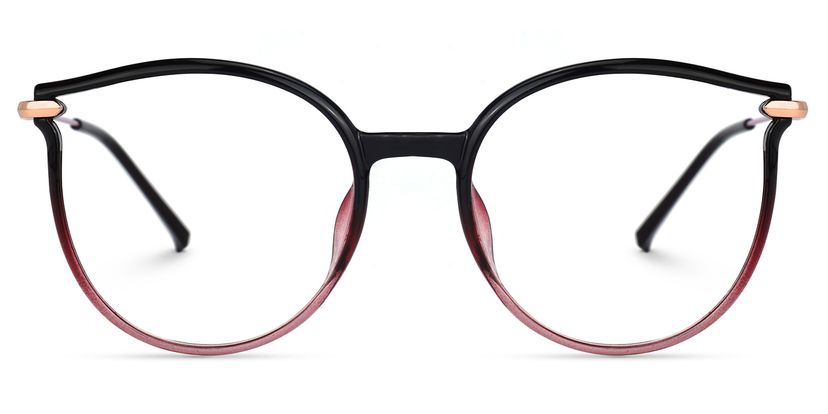Yadejah Schwarz-Rot Cateye Brille