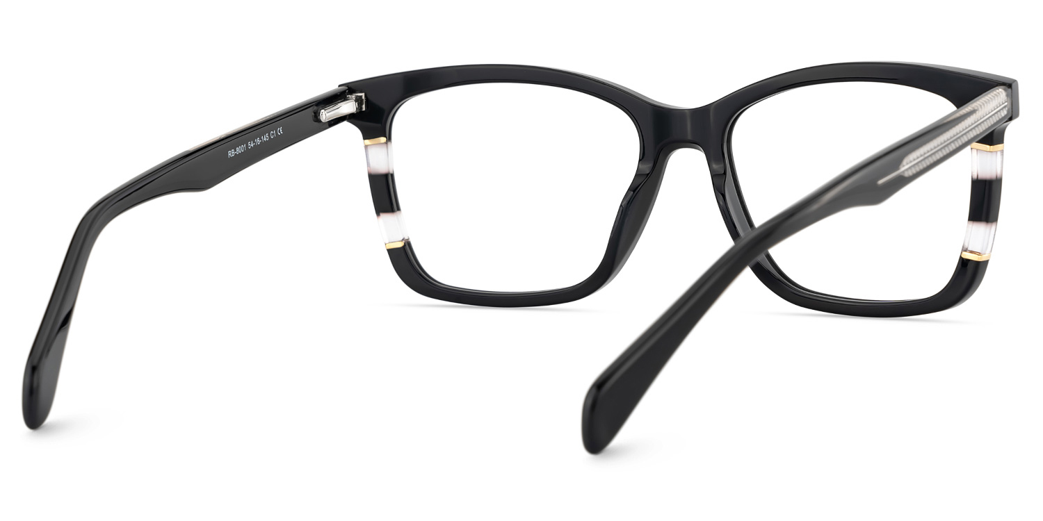 Clara Schwarz Rechteckig Acetat Brille4