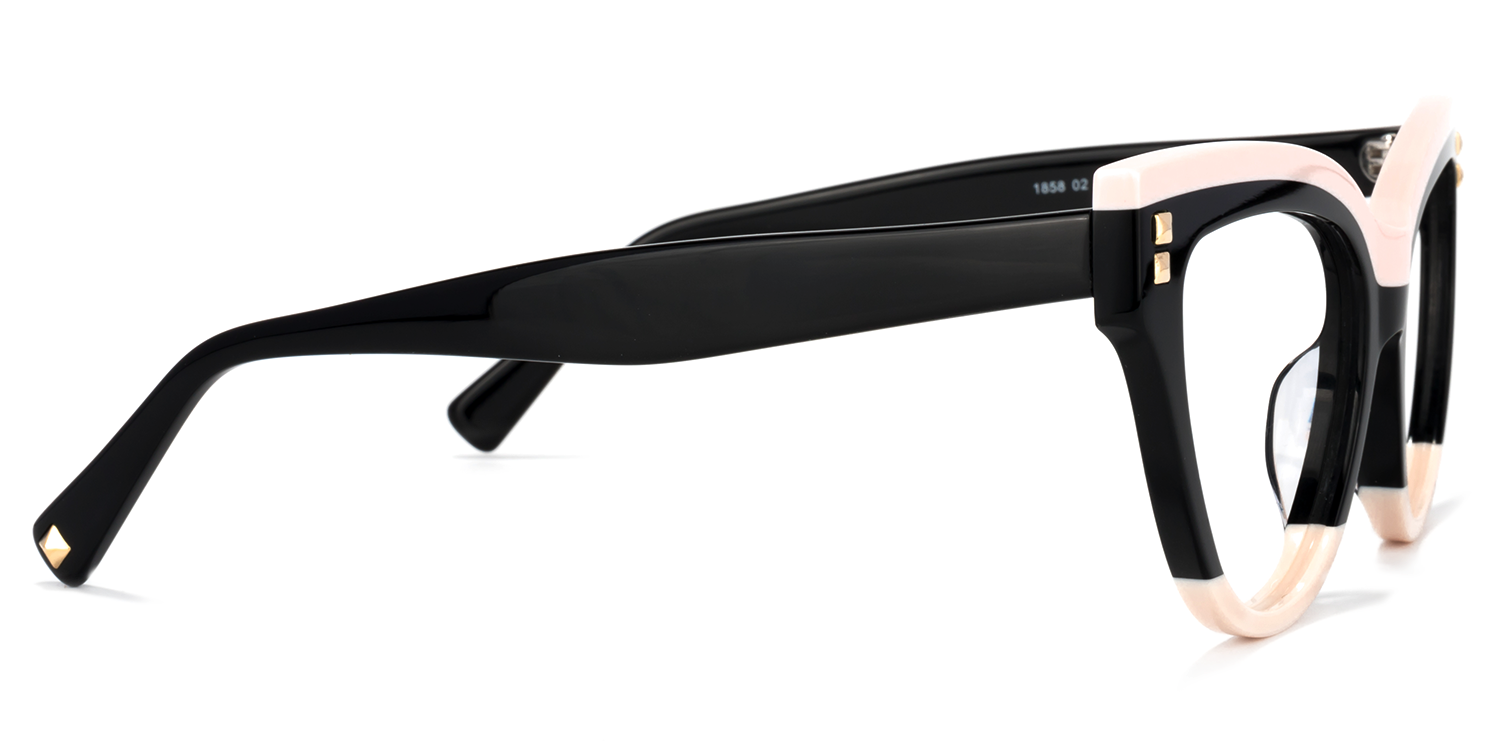 Cascata Schwarz Weiß Cat Eye Brille3