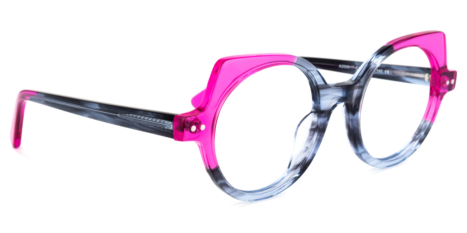 Gilbert Grau-Rosa Cateye Brille2