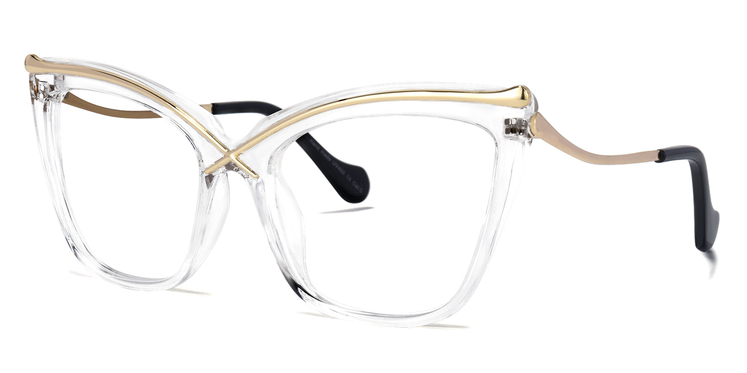 Janina Gold Kristall Cateye Brille1