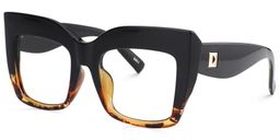 Alberta Schwarz Tortoise Quadratisch Brille1