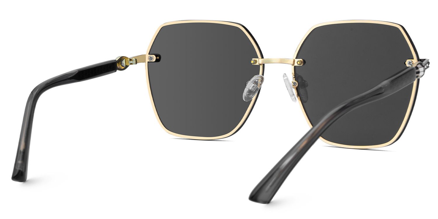 Earlean Grau Geometrisch Metall Sonnenbrille2