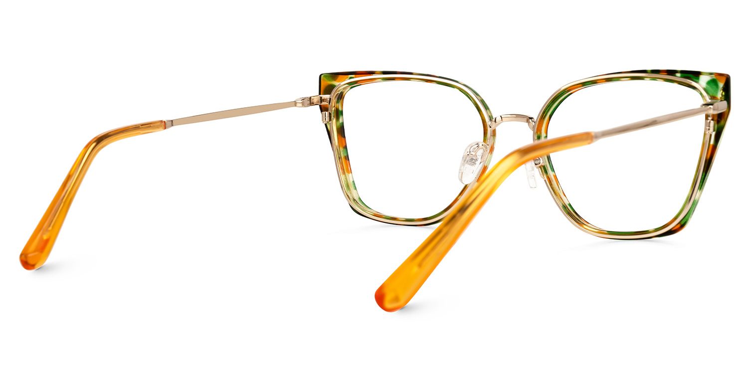 Fleming Grün-Orange Cateye Brille2