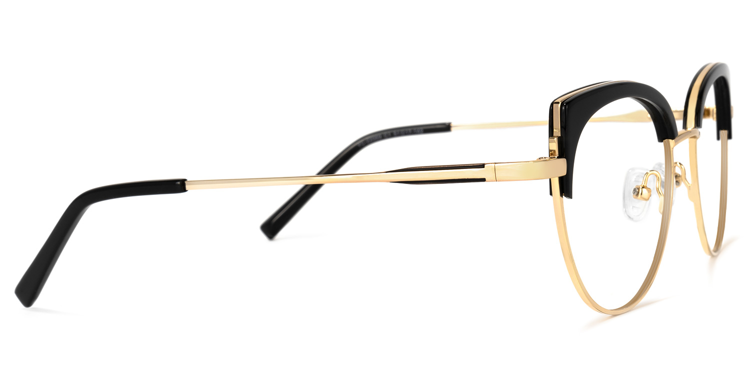 Lorchen Schwarz-Gold Cateye Brille3