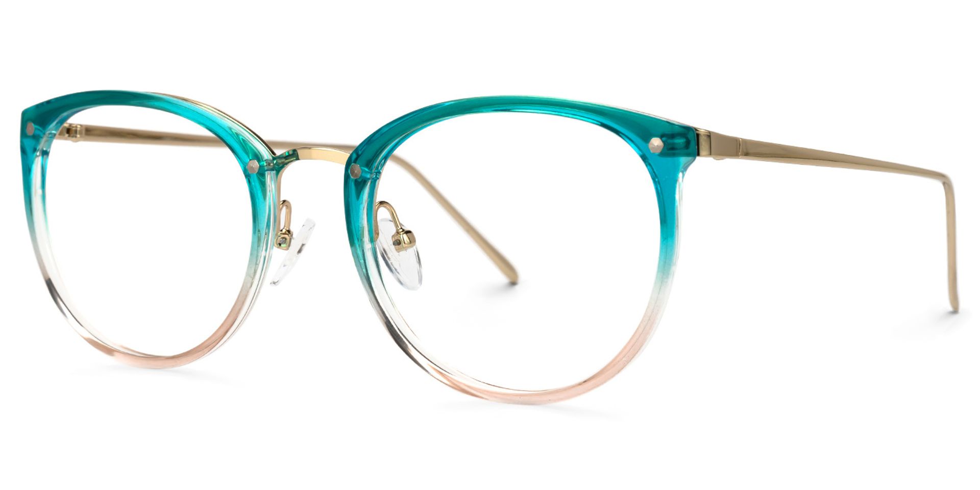 Abbas Blau-Rosa Rund Brille2