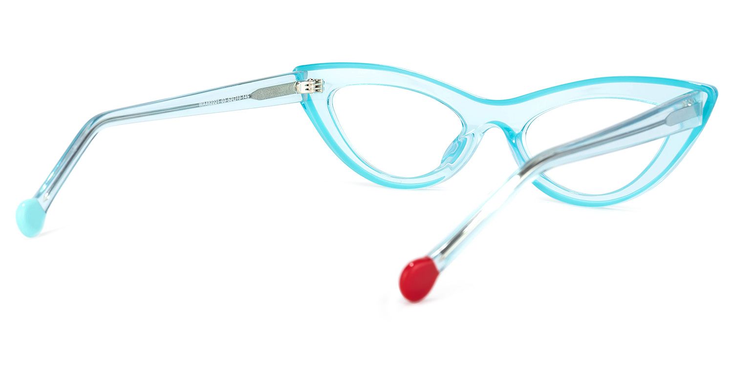 Yuki Blau Klar Cateye Brille4