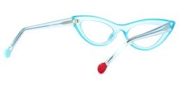 Yuki Blau Klar Cateye Brille4