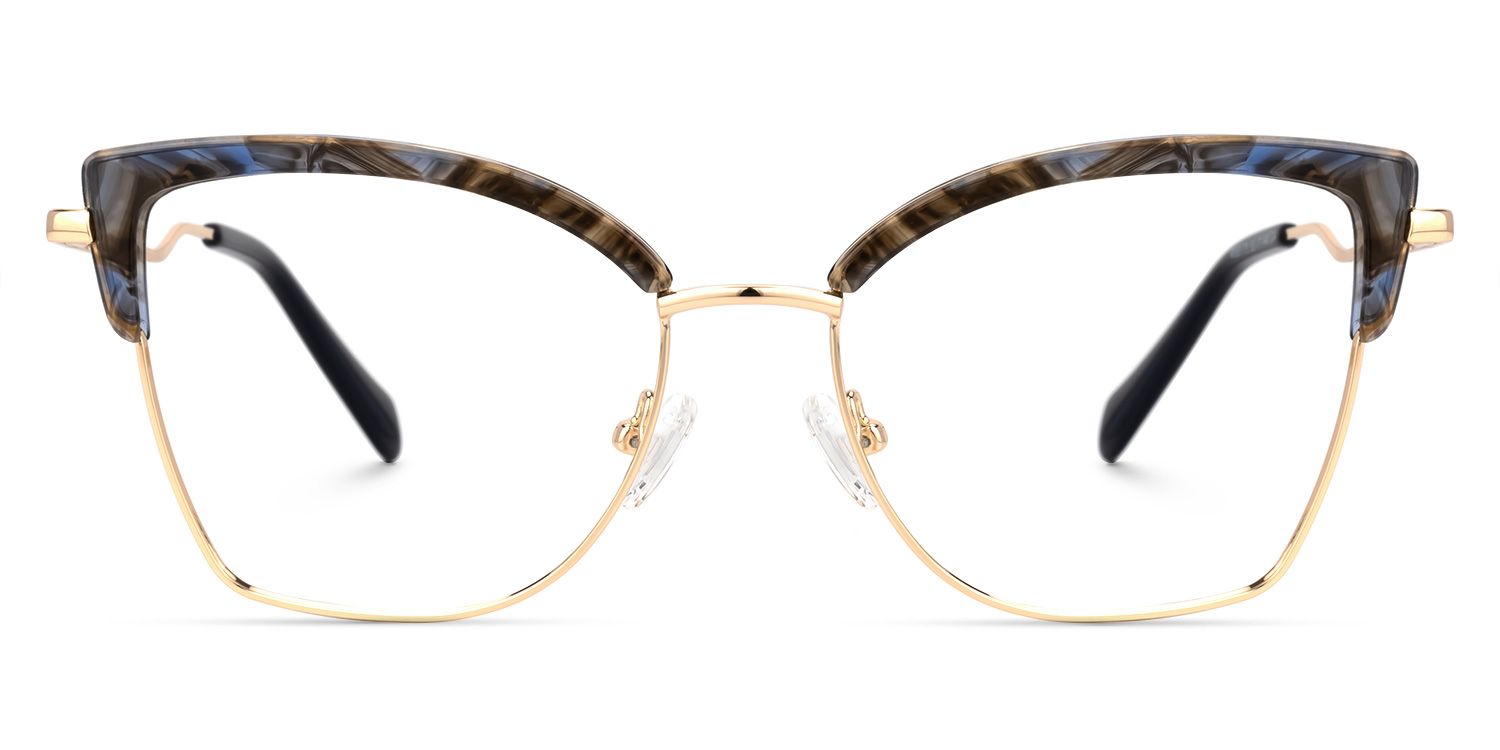 Jana Blau-Gold Cateye Brille0