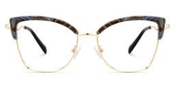 Jana Blau-Gold Cateye Brille0