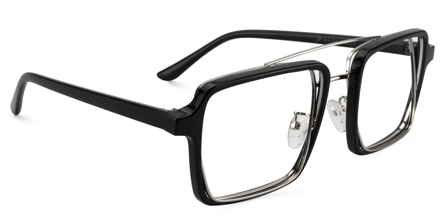 Nellie Schwarz Silber Pilot Brille3