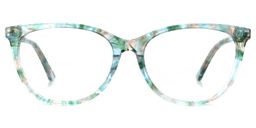 Gayla Blumendruck-Grün Cateye Brille0