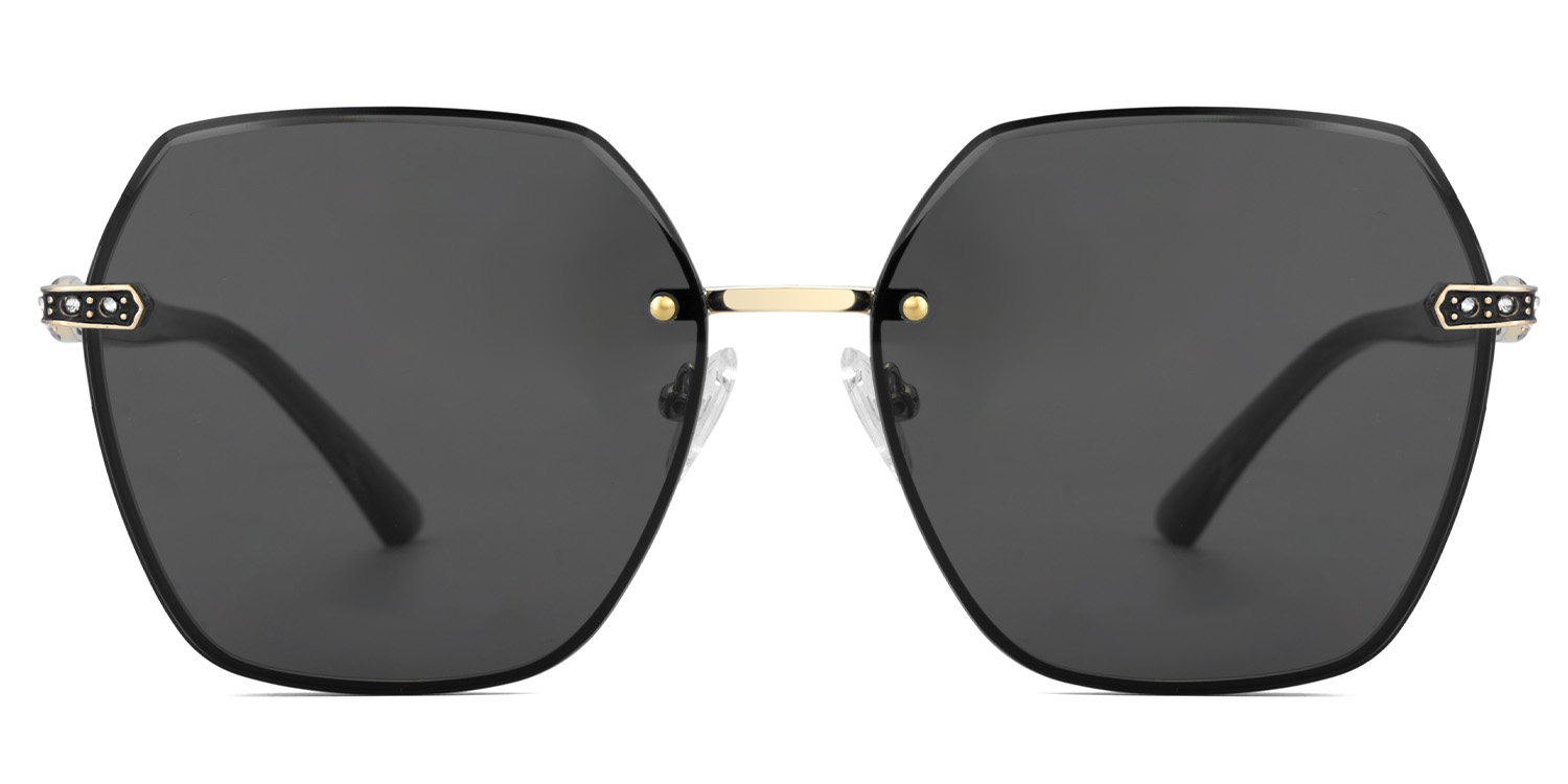 Earlean Grau Geometrisch Sonnenbrille gutes Bild